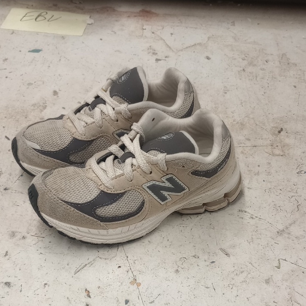 Size 13.5 Boys New Balance Cream and Gray Chunky Sneakers